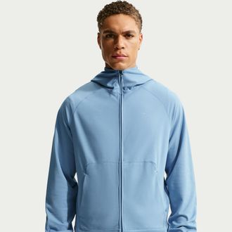 Nike Mens Primary NanoKnit Dri-FIT UV Protection Full-Zip Performance Hoodie in Blue | II1308-486