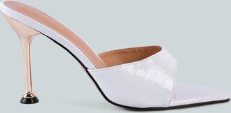 London Rag french cut high heel croc slides