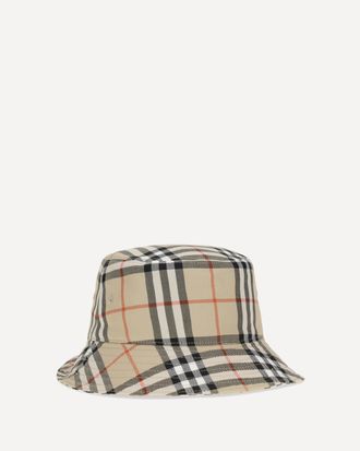 Burberry Cappello a Secchiello in cotone Check Man M
