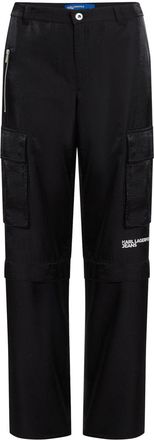 Karl Lagerfeld straight-leg cargo trousers - women - Polyester/Polyamide - 29 - Black