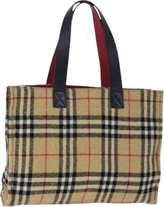Burberry Pre-owned Tote Bags, female, Beige, Size: ONE SIZE Pre-owned Vintage Tote Bag