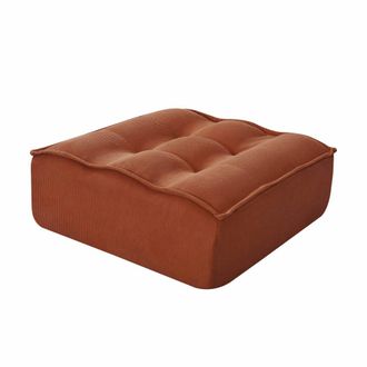 Oviala Puf de tela 80 x 75 x 32 cm terracota