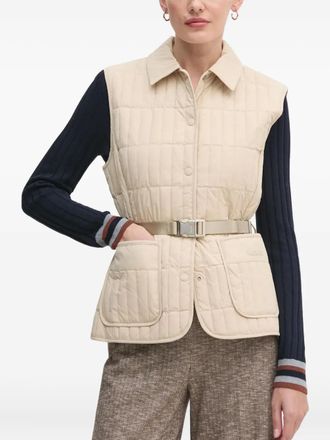 Mackage Helia quilted belted gilet - women - Recycled Nylon/Recycled Nylon/Elastane/Elastane/Duck Down/Duck Feathers - S - Neutrals