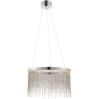 Loops LED Ceiling Pendant Light 30W Warm White CHROME & Silver Chain Luxury Lamp