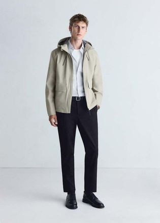 Mango Giacca cappuccio water repellent Thermolite marrone medio - Uomo - XXL - MANGO MAN