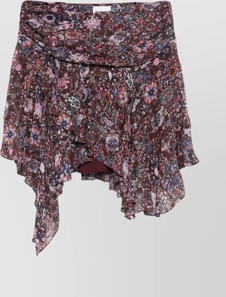 Isabel Marant frilly floral layered asymmetric skirt