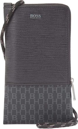 HUGO BOSS Heren Metropole Leren Mobiele Telefoonhouder (Zwart)