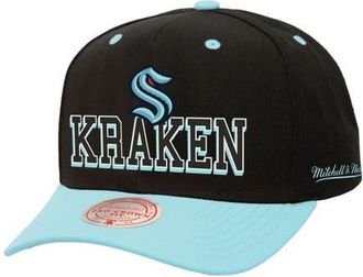 Mitchell & Ness Mens Mitchell & Ness Black/Light Blue Seattle Kraken Backside Script Two-Tone Pro Crown Adjustable Hat at Nordstrom