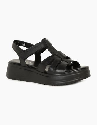 Gabor Womens Abel Womens Sandals - Black Lea - Size: 5.5