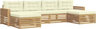 vidaXL Conjunto De Sof&aacute;s De Exterior 6 Uds. Blanco Y Crema Vidaxl