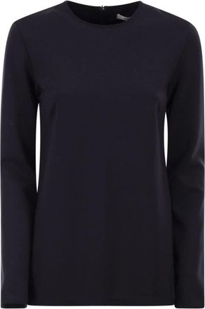Max Mara Slim Fit Top - Dames - Longsleeves - Blauw - M - Tops