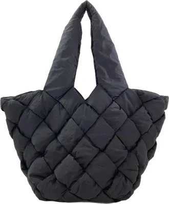 Bottega Veneta Intrecciato Black Nylon Tote Bag (Pre-Owned)
