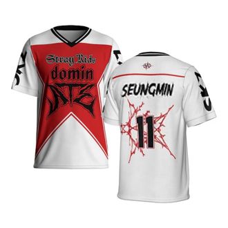 Generic SKZ Dominate World Tour 2025 Jersey SKZ World Tour 2025 Football Jersey Tee Unisex Harajuku Tops (White-11,S)