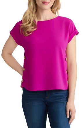 Jones New York Side Button Detail Top in Bright Orchid at Nordstrom, Size X-Large P