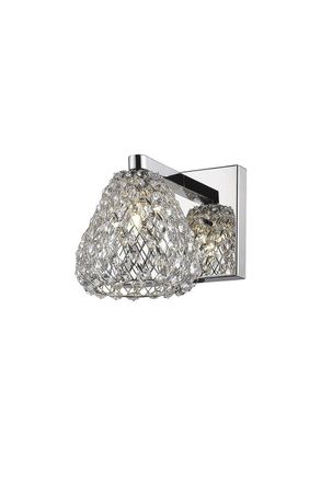 Netlighting Simone 1 Light Chrome Wall Light in Grey