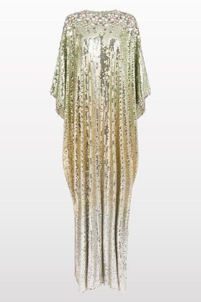 Jenny Packham Fontaine Sequin-Embellished Maxi Dress in Marmo Green at Nordstrom, Size 8 Uk
