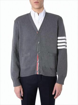 Thom Browne Classic V-Neck Cardigan With Distinctive Stripes
