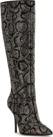 Jessica Simpson Lovieinn2 Knee High Boot in Black Silver Leopard at Nordstrom Rack, Size 6.5 Regular Calf