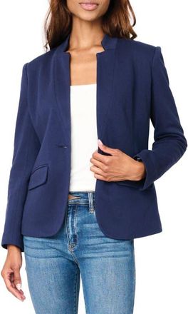 Gibsonlook Inverted Notch Collar Cotton Blend Knit Blazer in Navy Peacoat at Nordstrom, Size Xx-Small