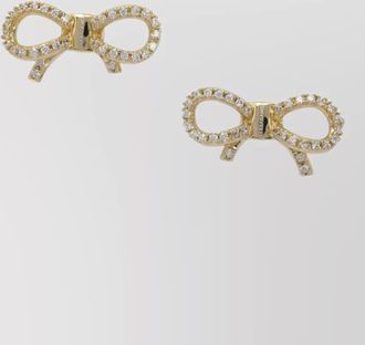 Ferragamo bow stud earrings rhinestone gemstones design