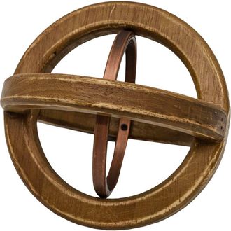 Foreside Home And Garden Orb Decorative Accent Natural Wood & Metal in Brown at Nordstrom