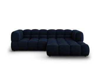 Cosmopolitan Design Sof&aacute; esquinero modular derecho 3 plazas de terciopelo azul regio