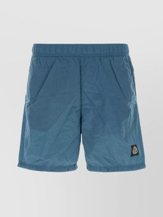 Stone Island nylon swimming shorts with back pocket and elastic waistband