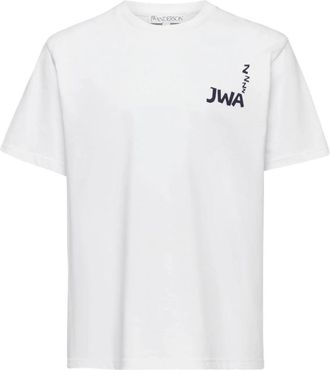 J.W.Anderson T-shirt met logo-opdruk en ronde hals - Heren - T-shirts - Wit - S - Katoen - Tops