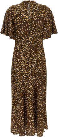 Twin-Set Animal-Print Bias-Cut Dress - Brown