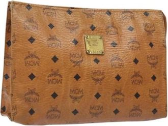 MCM Pre-owned Clutch - Dames - Vintage Clutch - Bruin - ONE Size - Leer - Vintage