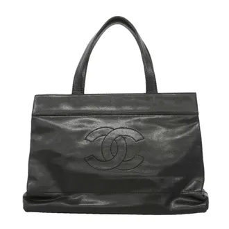 Chanel Black Grained Calfskin Tote Bag (Pre-Owned)