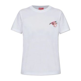 Diesel T-Reg-S1 T-shirt - Dames - T-shirts - Wit - M - Katoen - Tops
