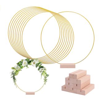 OEM Anillo De Metal De 30 Cm Con Forma De Flor Y Soporte De Madera, Ideal Para Decoraci&oacute;n De Bodas Y Navidad, Arte Floral