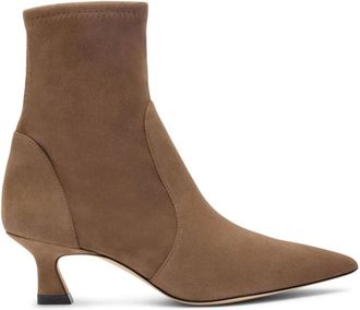 Stuart Weitzman Vinnie Bootie 50 - Dames - Schoenen - Beige - Maat: 38 EU Leer