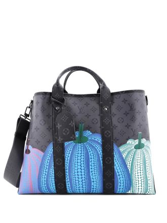 Louis Vuitton Weekend Tote Yayoi Kusama Pumpkins Reverse Monogram Eclipse Canvas GM shoulder bag - Nero