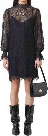 Suncoo Short Lace Dress In Black