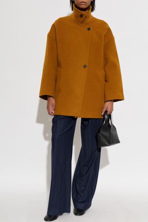 Paul Smith Wool Double-breasted Coat, Womens, Brown