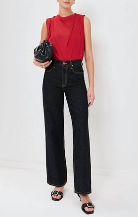 Amanda Uprichard Scala Sleeveless Top In Red