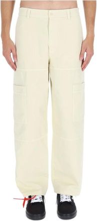 Off-white Rechte broek - Heren - Broeken - Beige - Maat: L Katoen