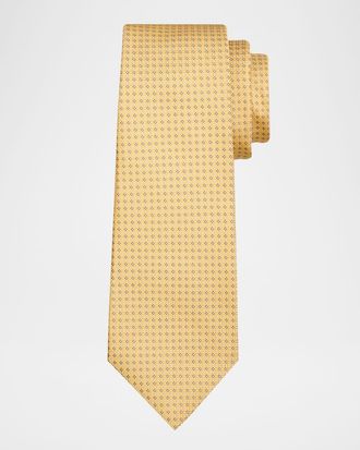 Kiton Men & apos;s Micro-Geometric Silk 7-Fold Tie
