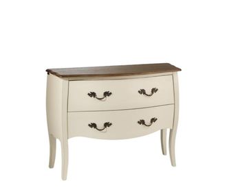 Robin des Bois C&oacute;moda estilo shabby chic, encimera de roble, 2 cajones blanca
