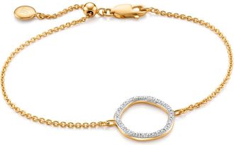 Monica Vinader Gold Riva Circle Diamond Bracelet Diamond