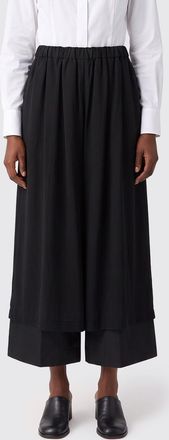 Comme Des Gar&ccedil;ons Double-Layer Wide-Leg Trousers in Wool and Taffeta