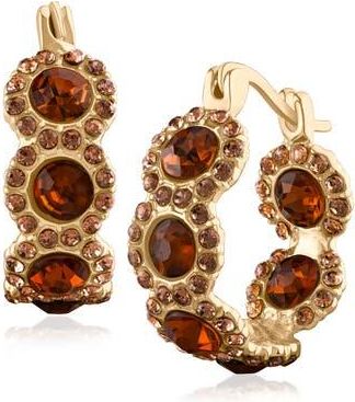 Jardin Crystal Inside-Out Hoop Earrings in Champange/Gold at Nordstrom Rack