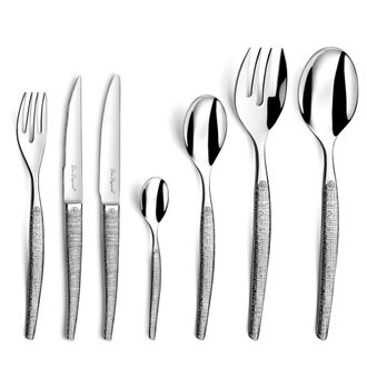 Lou Laguiole Juego de cubiertos de 62 piezas para mesa y carne Acero Inoxydable Ac