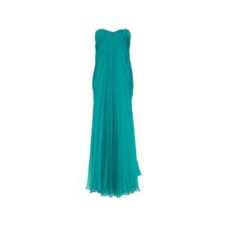 Alexander McQueen Strapless Draped Maxi Dress
