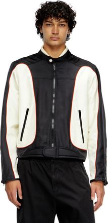 Diesel Colour-block biker jacket with piping - Jackets - Man - Multicolor