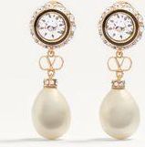 Valentino Garavani Vlogo Signature Earrings In Metal, Enamel, Pearls And Crystals Wo