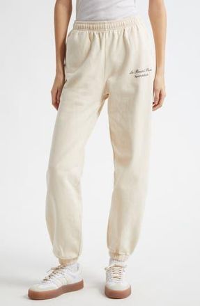 Sporty & Rich x Le Bristol Paris Faubourg Logo Cotton Joggers in Cream at Nordstrom Rack, Size Medium