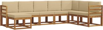 vidaXL Conjunto De Sof&aacute;s De Exterior 8 Uds. Natural Y Beige Vidaxl